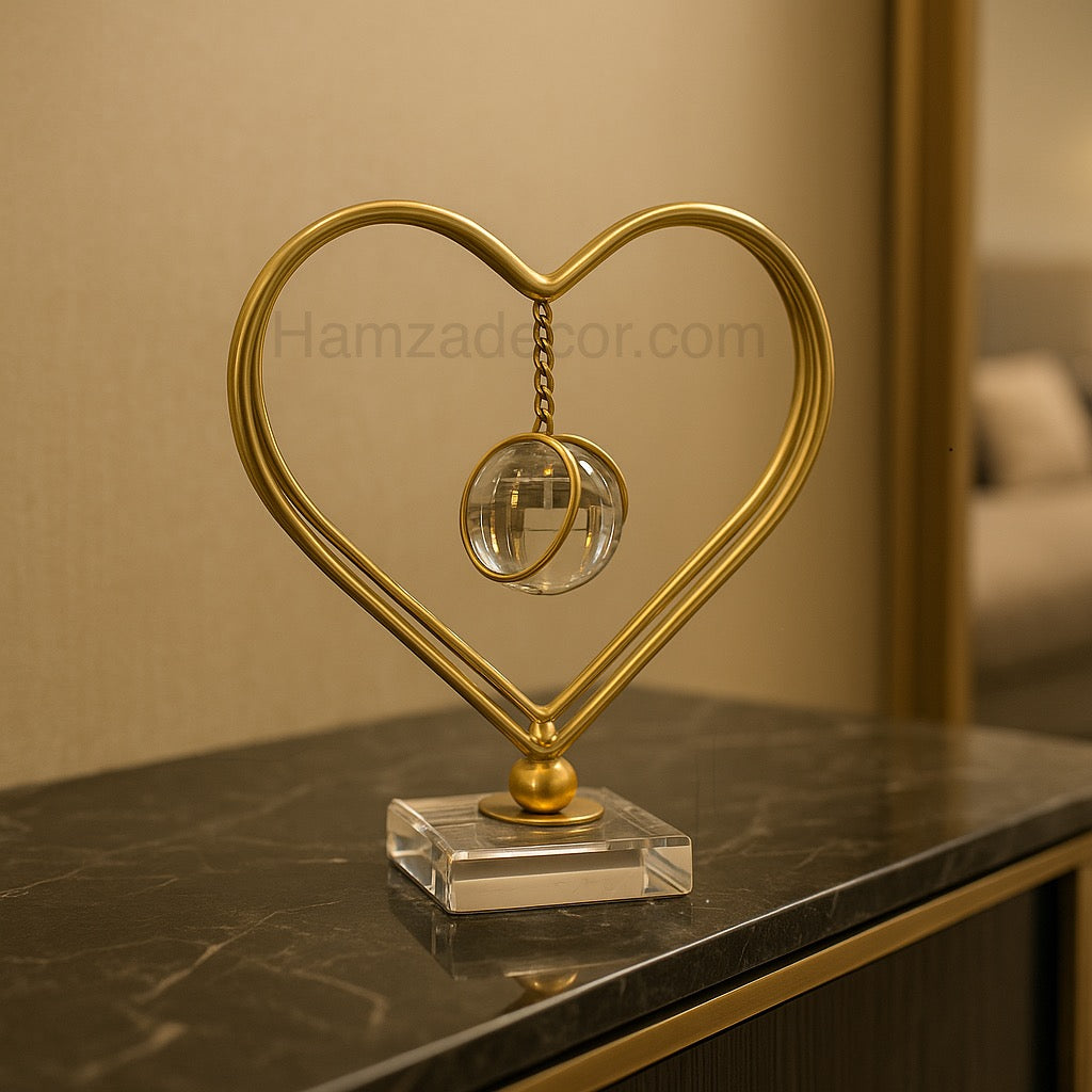 Elegant Heart Crystal Hanging Décor – Modern Luxury Accent Piece