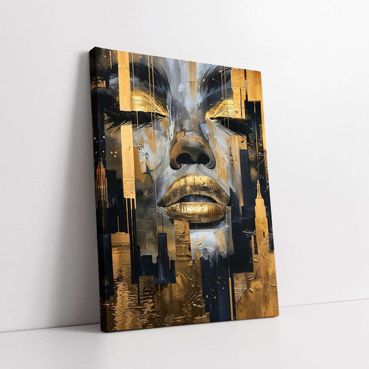 A Woman of the Golden City Digital Painting (Single Panel) Abstract Wall Art