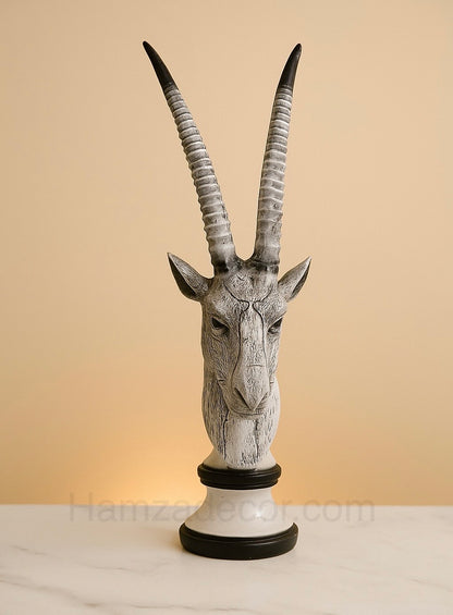 12-Inch Markhor Sculpture – Premium Resin Décor with Solid Base & Realistic Detailing