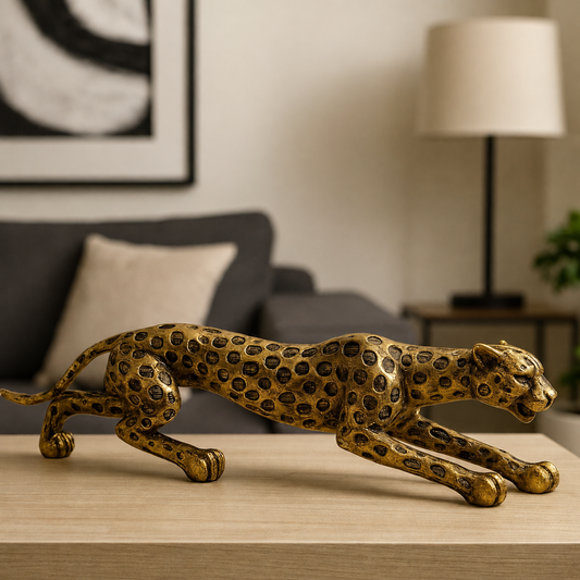 Golden Cheetah Sculpture