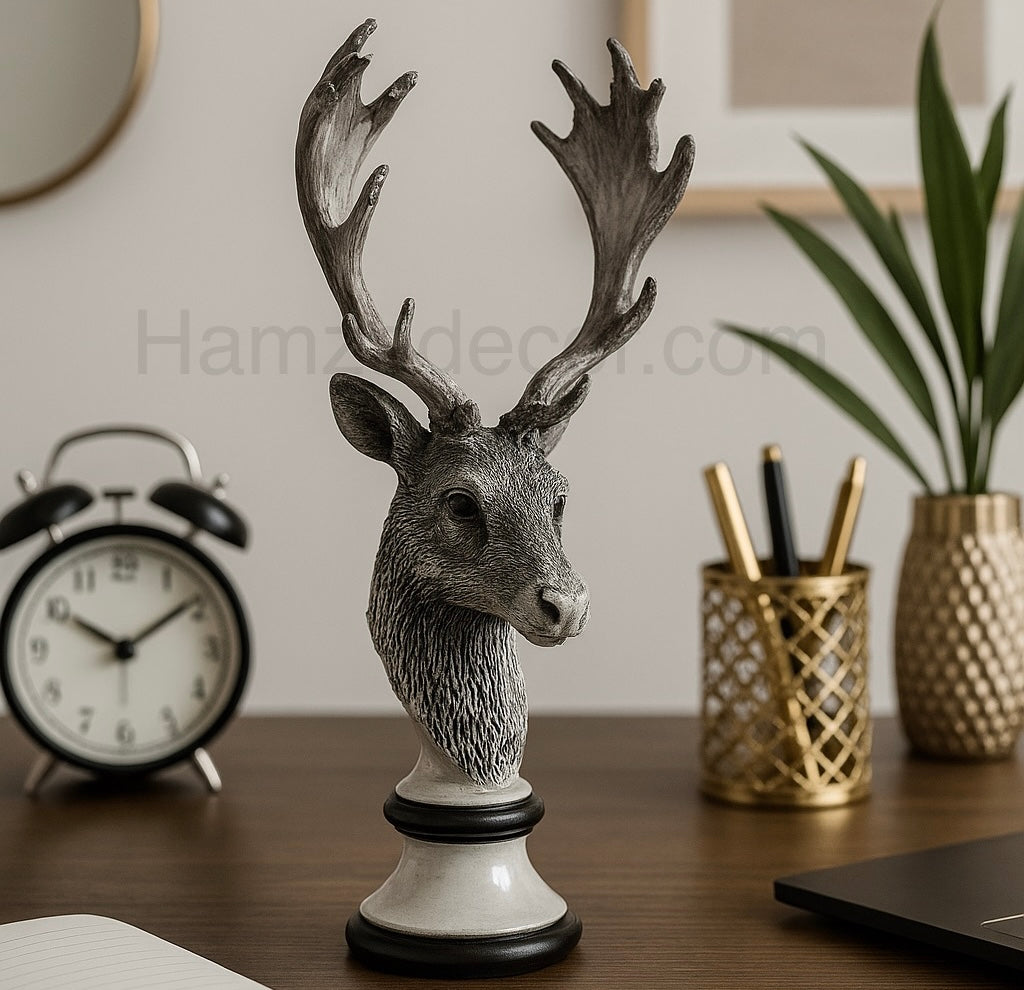 8-Inch Resin Markhor Sculpture – Elegant Table Décor with Solid Base & Realistic Detailing
