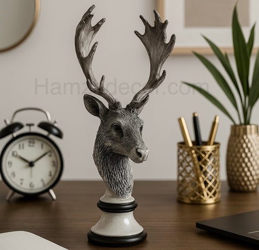 8-Inch Resin Markhor Sculpture – Elegant Table Décor with Solid Base & Realistic Detailing