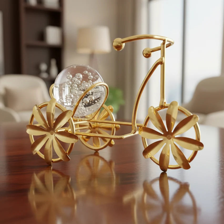 Metal cycle holding Glass Ball