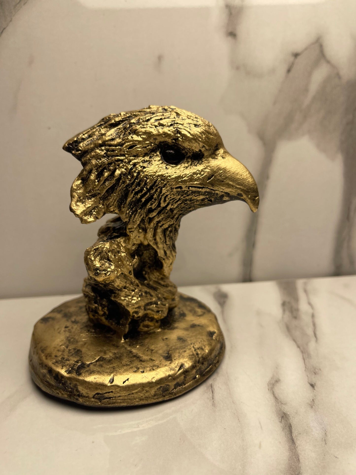 Golden Eagle Head Sculpture
