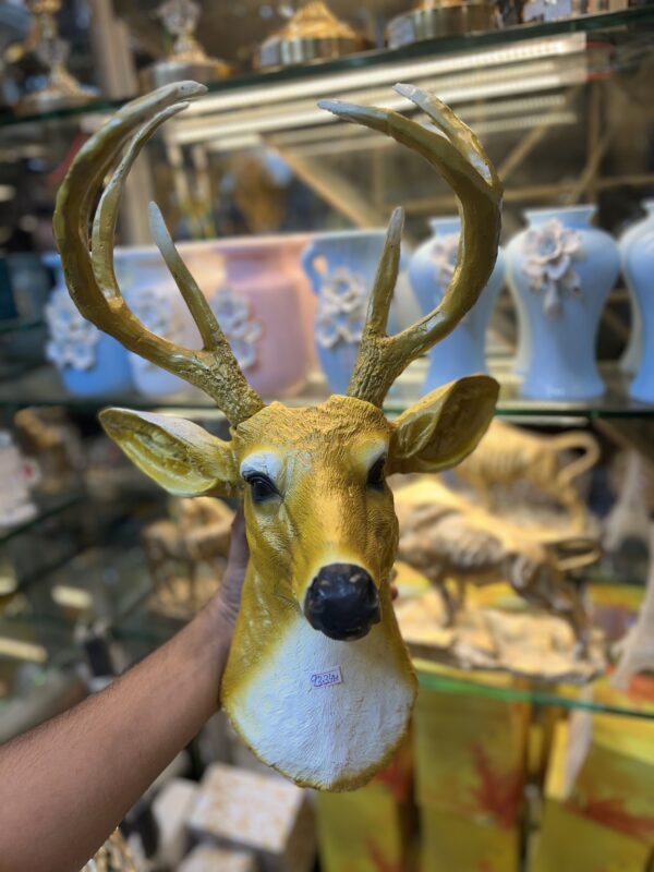 Elegant White Deer Sculpture with Antlers – Luxury Home Décor