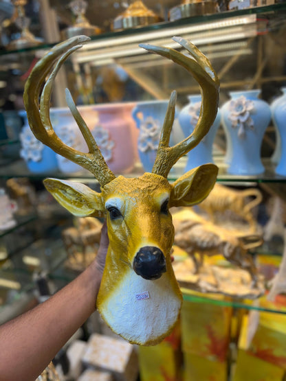 Elegant White Deer Sculpture with Antlers – Luxury Home Décor