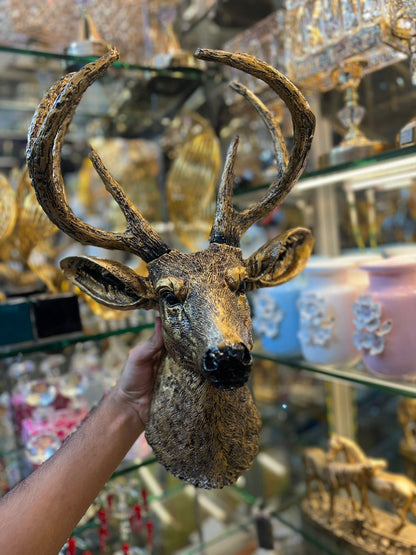 Elegant White Deer Sculpture with Antlers – Luxury Home Décor