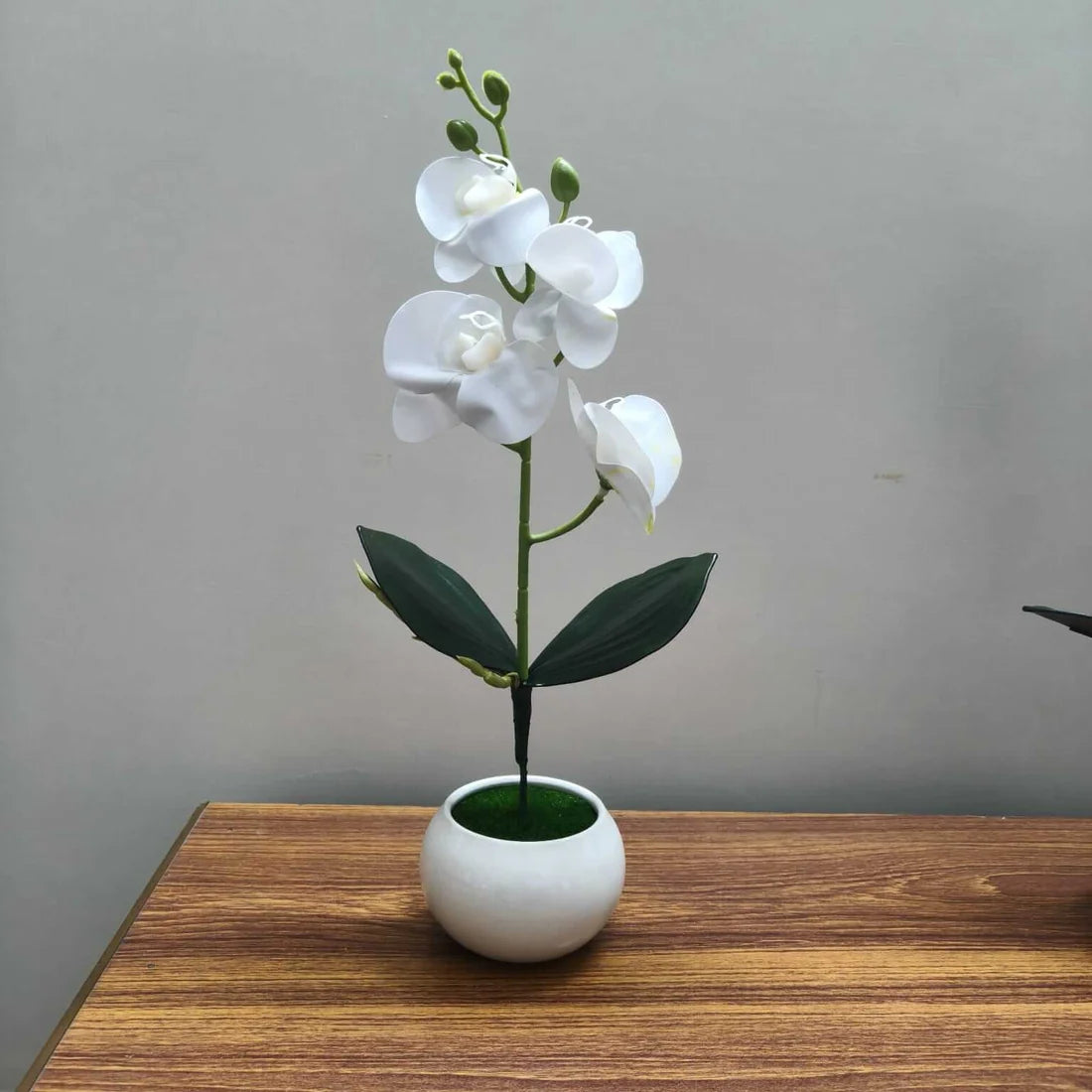 White Blossom Artificial Plant and Pot