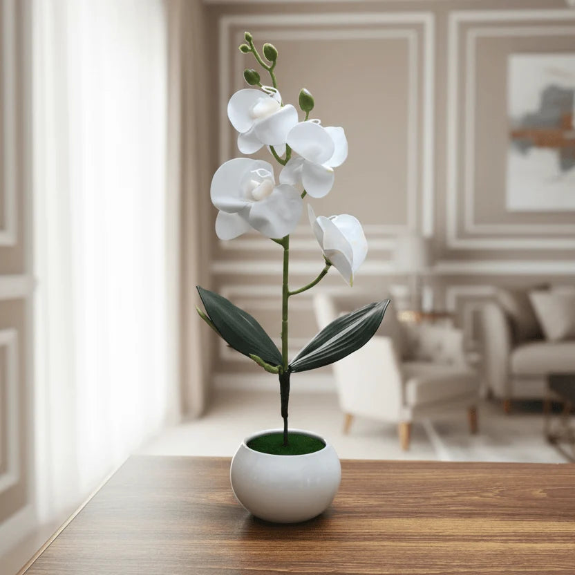 Blush Blossom Artificial pink Plant & Black Pot