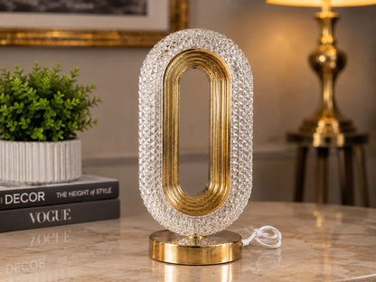 Luxury Crystal Gold Arch LED Table Lamp