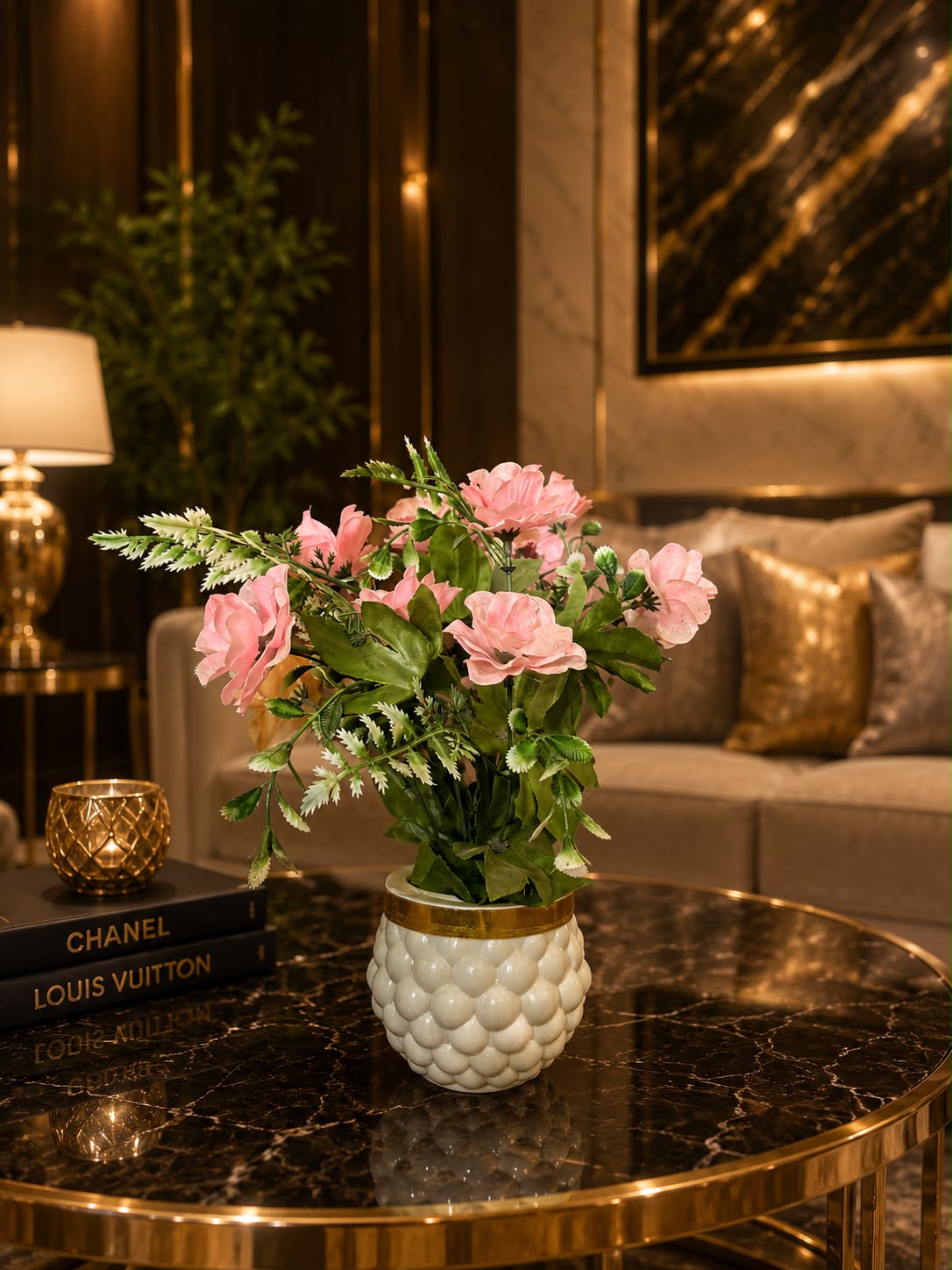 Pink Artificial Flower Arrangement