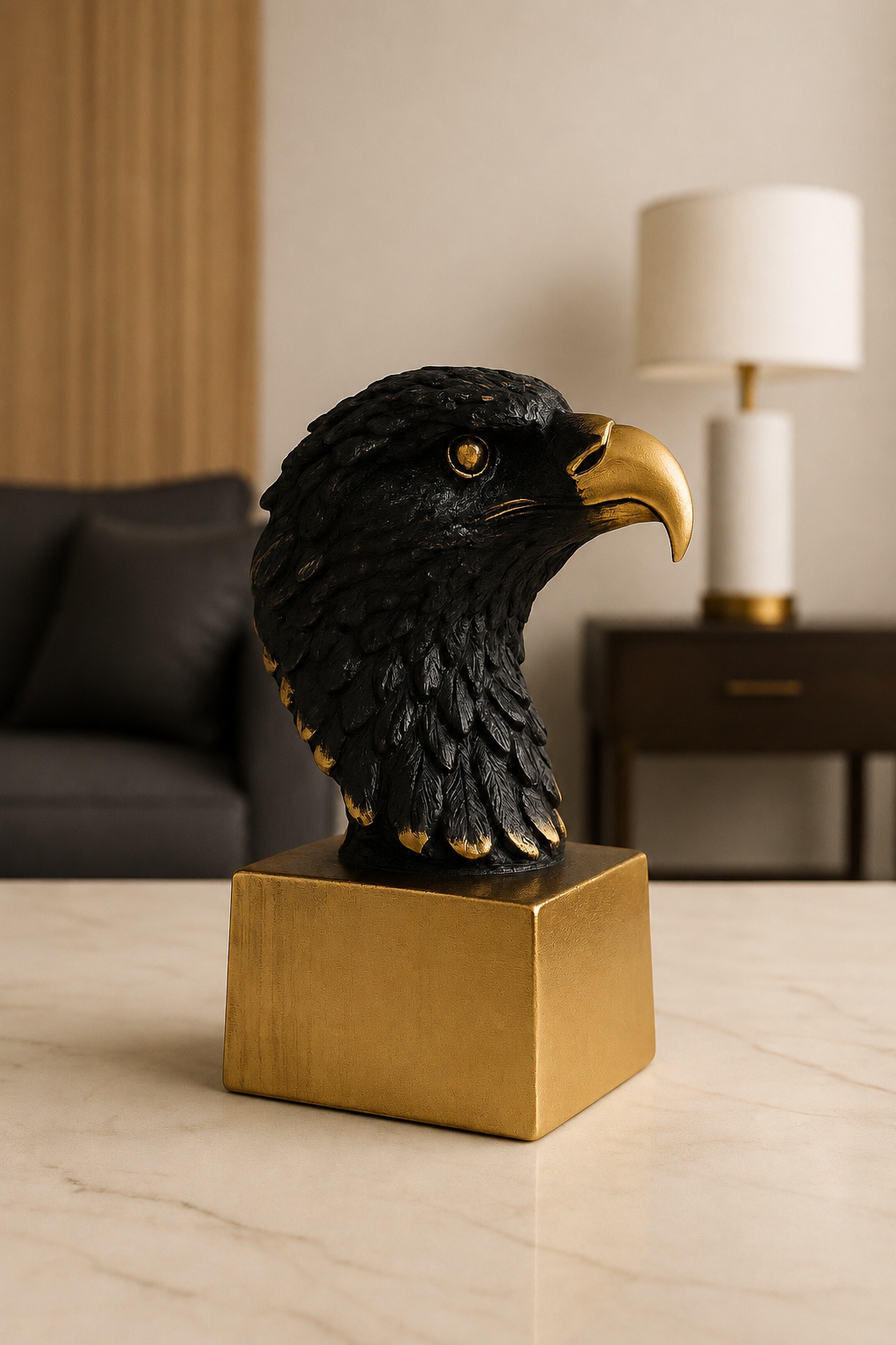 Black &amp; Gold Eagle Sculpture – Luxury Statement Home Décor
